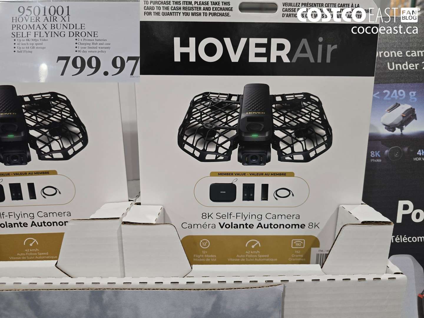 9501001 HOVER AIR X1 PROMAX BUNDLE SELF FLYING DRONE $799.97