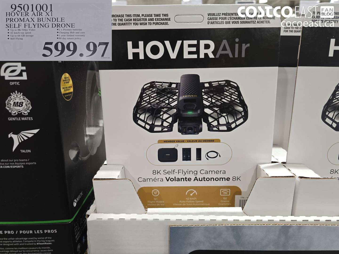 9501001 HOVER AIR X1 PROMAX BUNDLE SELF FLYING DRONE $599.97