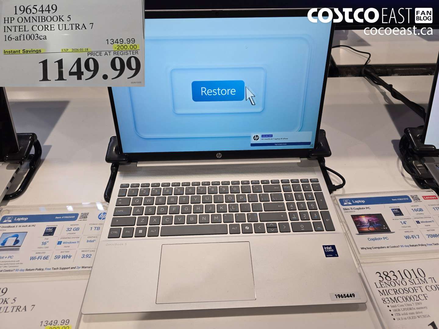 1965449 HP OMNIBOOK 5 INTEL CORE ULTRA 7 16-af1003ca ($200.00 INSTANT SAVINGS EXPIRES ON 2026-01-18) $1149.99