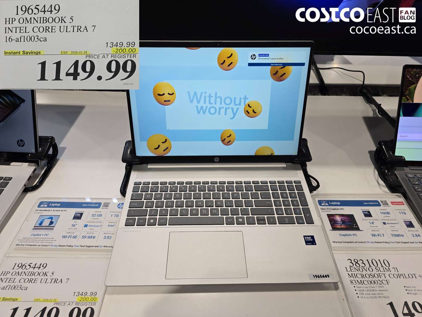 1965449 HP OMNIBOOK 5 INTEL CORE ULTRA 7 16-af1003ca ($200.00 INSTANT SAVINGS EXPIRES ON 2026-01-18) $1149.99