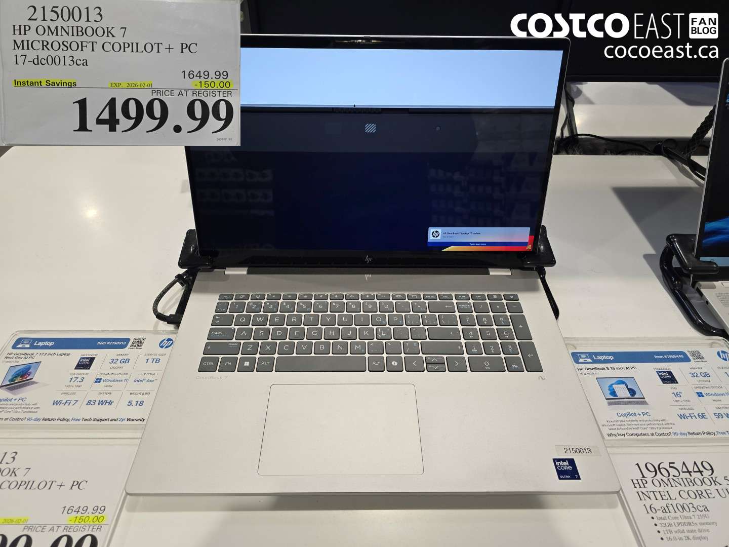 2150013 HP OMNIBOOK 7 MICROSOFT COPILOT+PC 17-dc0013ca ($150.00 INSTANT SAVINGS EXPIRES ON 2026-02-01) $1499.99