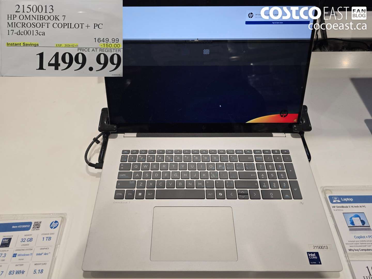 2150013 HP OMNIBOOK 7 MICROSOFT COPILOT+PC 17-dc0013ca ($150.00 INSTANT SAVINGS EXPIRES ON 2026-02-01) $1499.99
