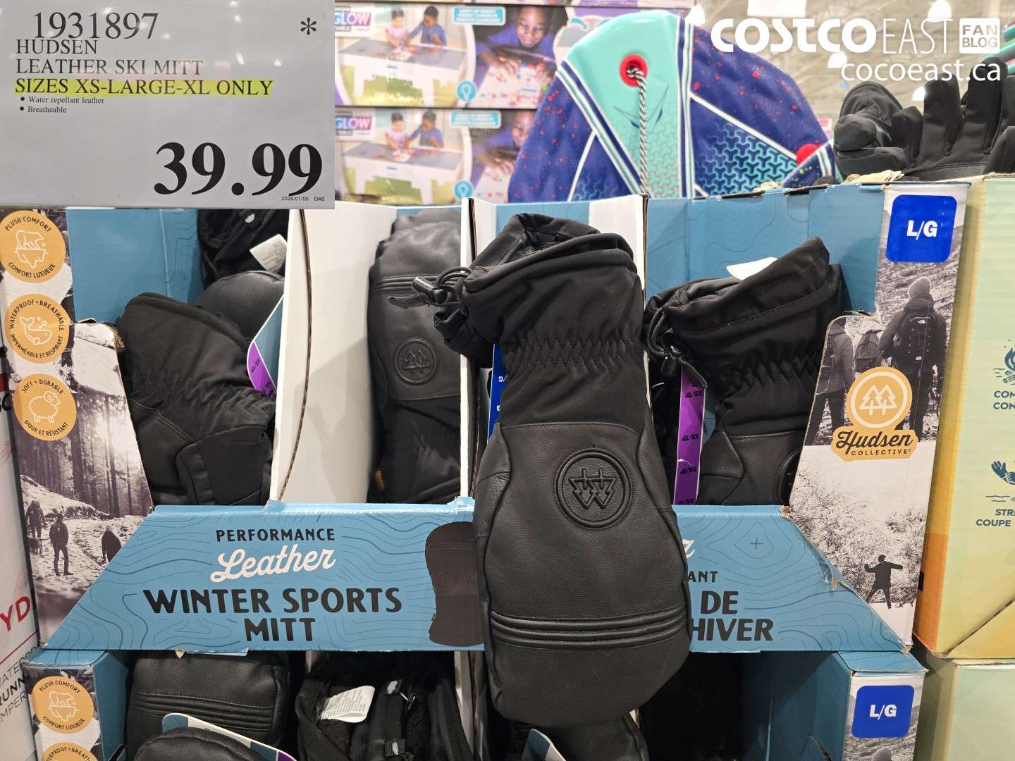 1931897 HUDSEN LEATHER SKI MITT SIZES S-XL $39.99