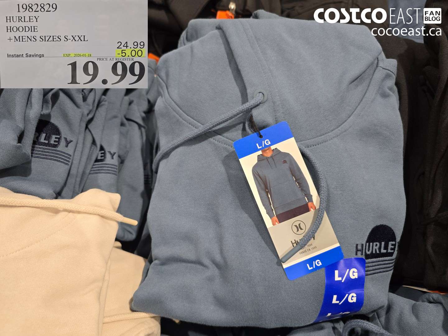 1982829 HURLEY HOODIE +MENS SIZES S-XXL ($5.00 INSTANT SAVINGS EXPIRES ON 2026-01-18) $19.99