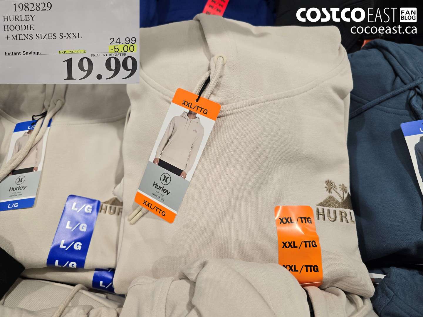 1982829 HURLEY HOODIE +MENS SIZES S-XXL ($5.00 INSTANT SAVINGS EXPIRES ON 2026-01-18) $19.99