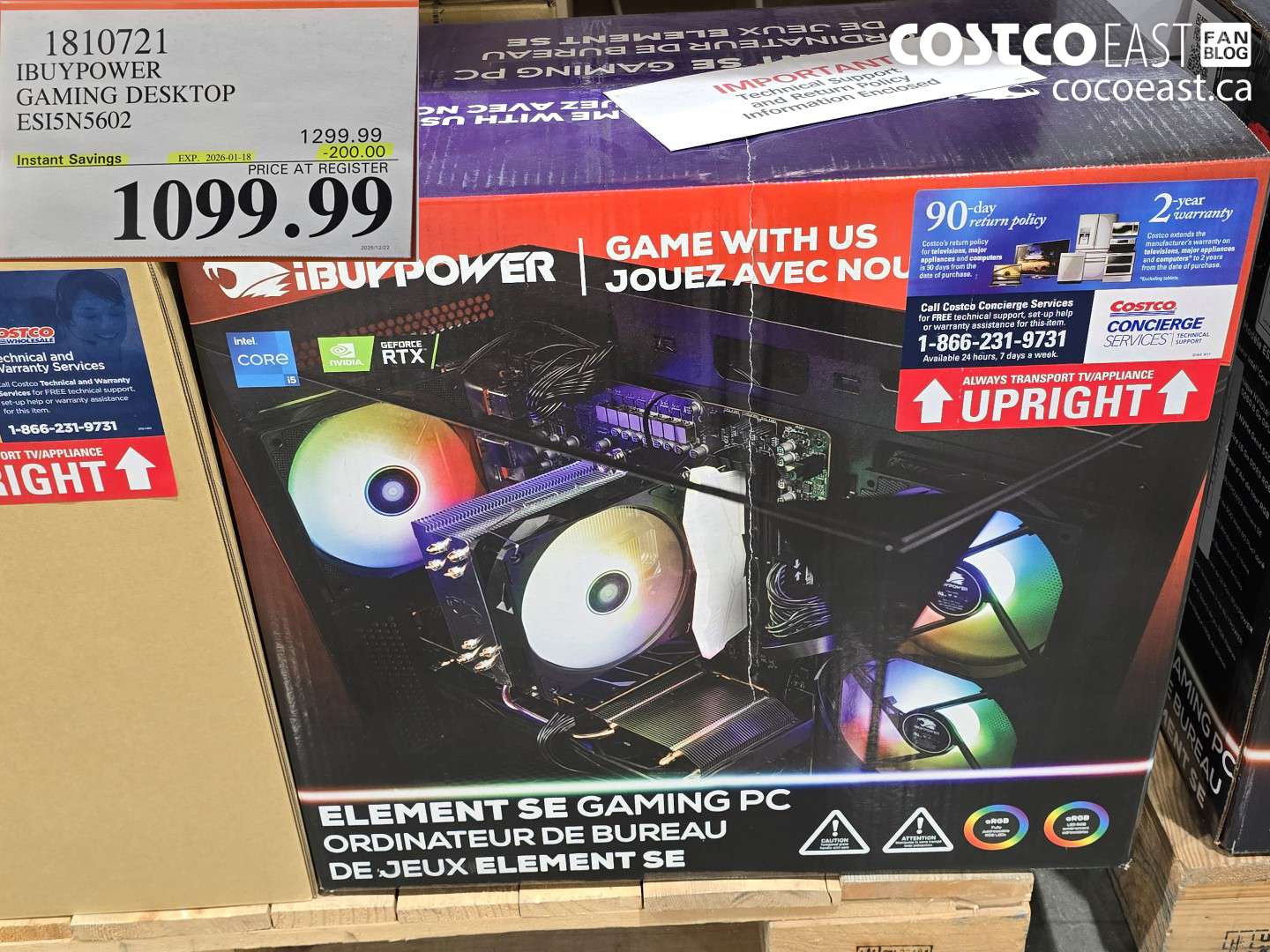 1810721 IBUYPOWER GAMING DESKTOP ESI5N5602 ($200.00 INSTANT SAVINGS EXPIRES ON 2026-01-18) $1099.99