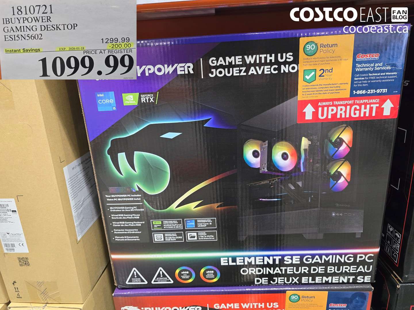 1810721 IBUYPOWER GAMING DESKTOP ESI5N5602 ($200.00 INSTANT SAVINGS EXPIRES ON 2026-01-18) $1099.99