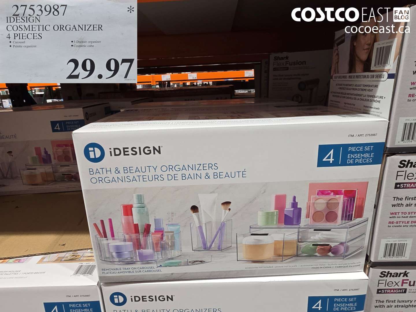 2753987 IDESIGN COSMETIC ORGANIZER 4 PIECES $29.97