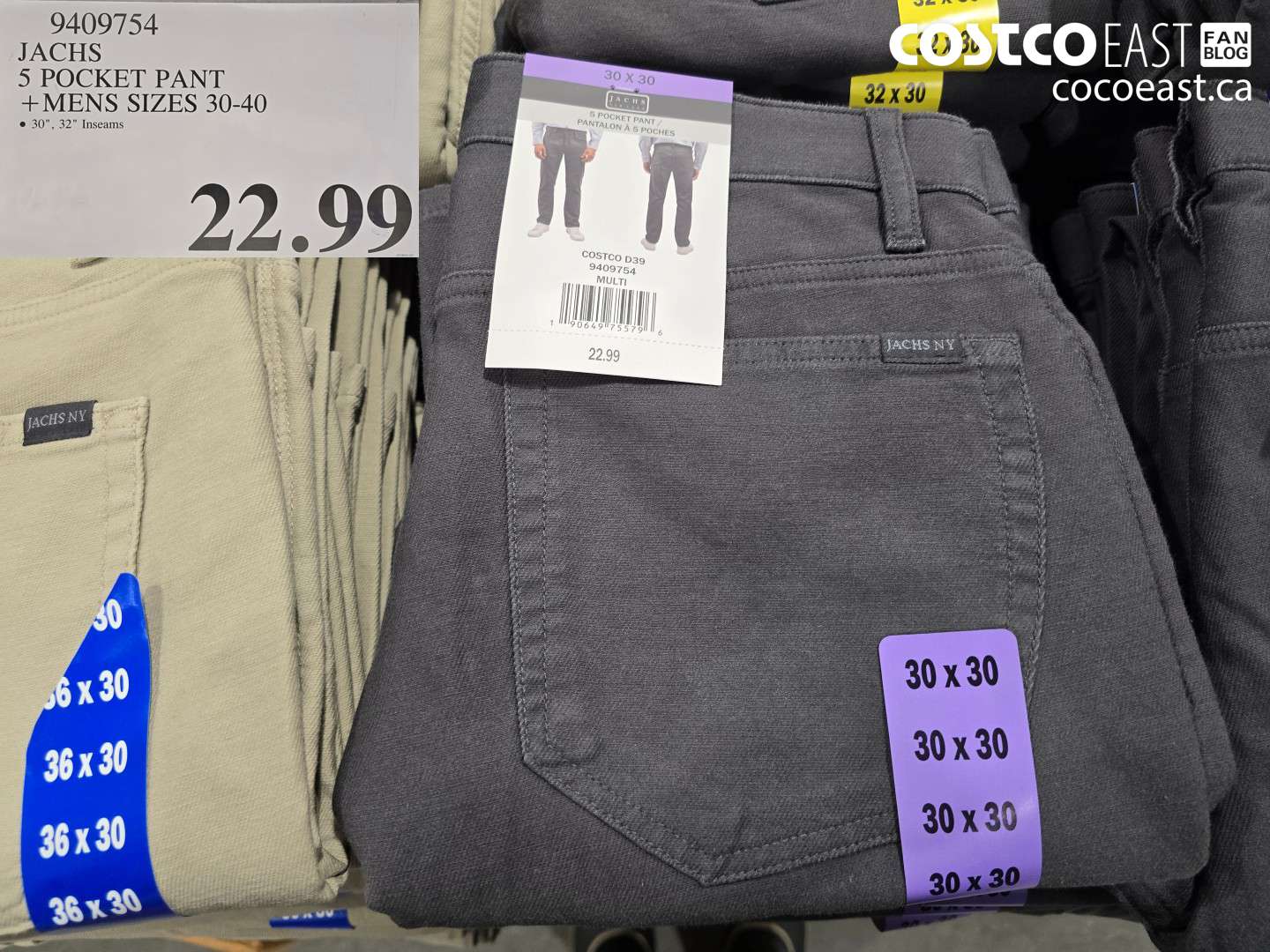 9409754 JACHS 5 POCKET PANT +MENS SIZES 30-40 $22.99