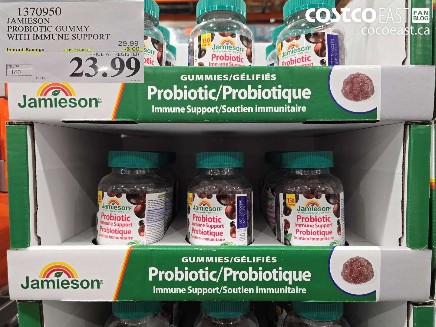1370950 JAMIESON PROBIOTIC GUMMY WITH IMMUNE SUPPORT ($6.00 INSTANT SAVINGS EXPIRES ON 2026-01-18) $23.99
