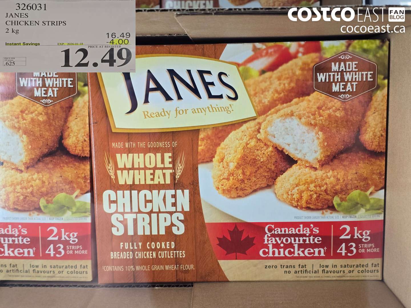 326031 JANES CHICKEN STRIPS 2 kg ($4.00 INSTANT SAVINGS EXPIRES ON 2026-01-18) $12.49