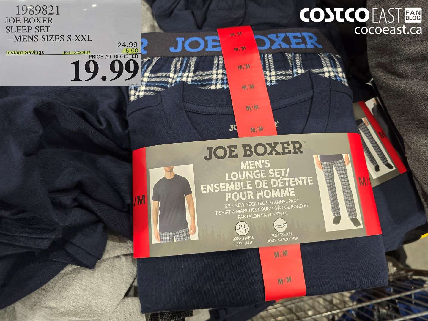 1989821 JOE BOXER SLEEP SET +MENS SIZES S-XXL ($5.00 INSTANT SAVINGS EXPIRES ON 2026-01-18) $19.99