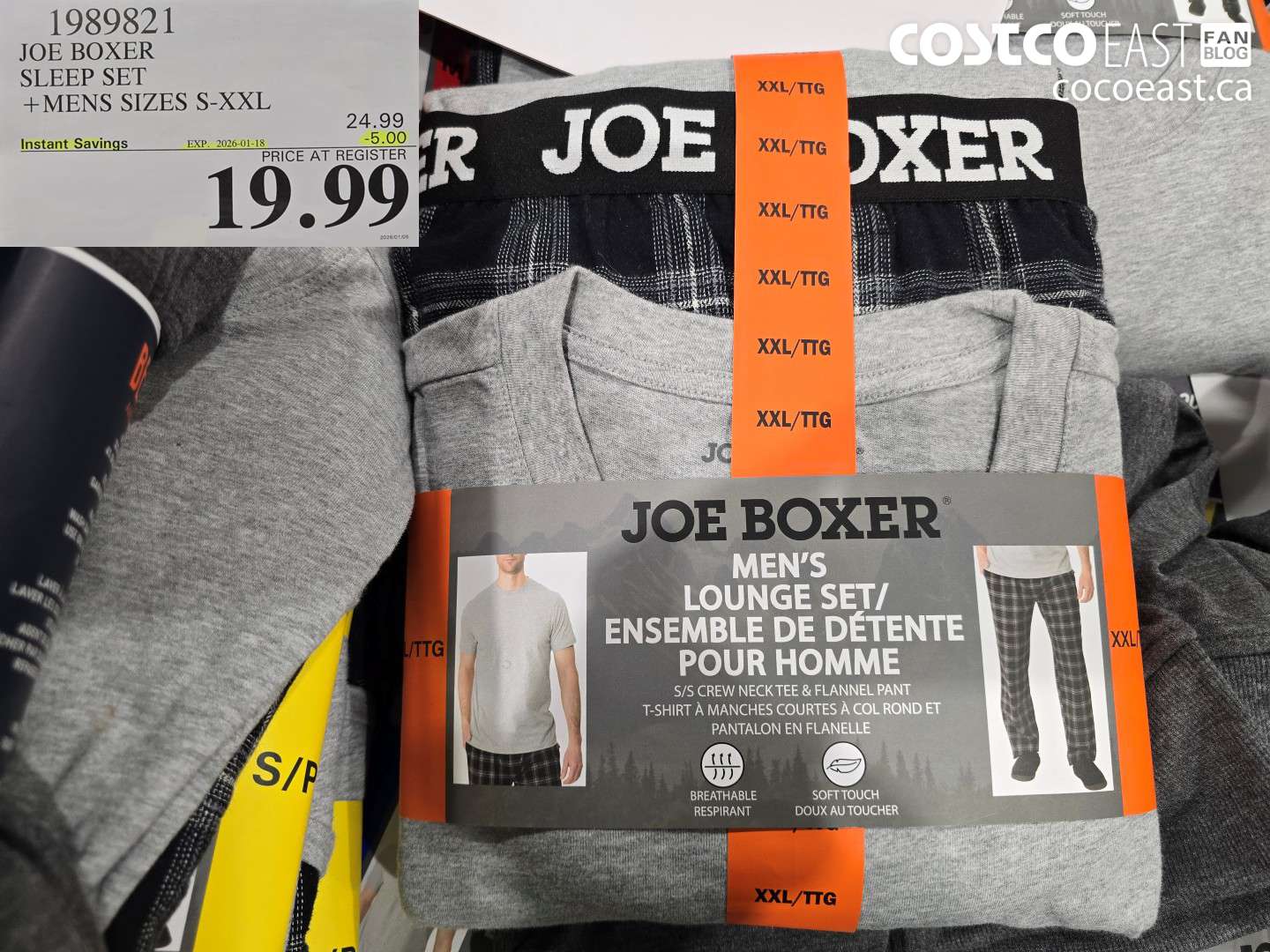 1989821 JOE BOXER SLEEP SET +MENS SIZES S-XXL ($5.00 INSTANT SAVINGS EXPIRES ON 2026-01-18) $19.99