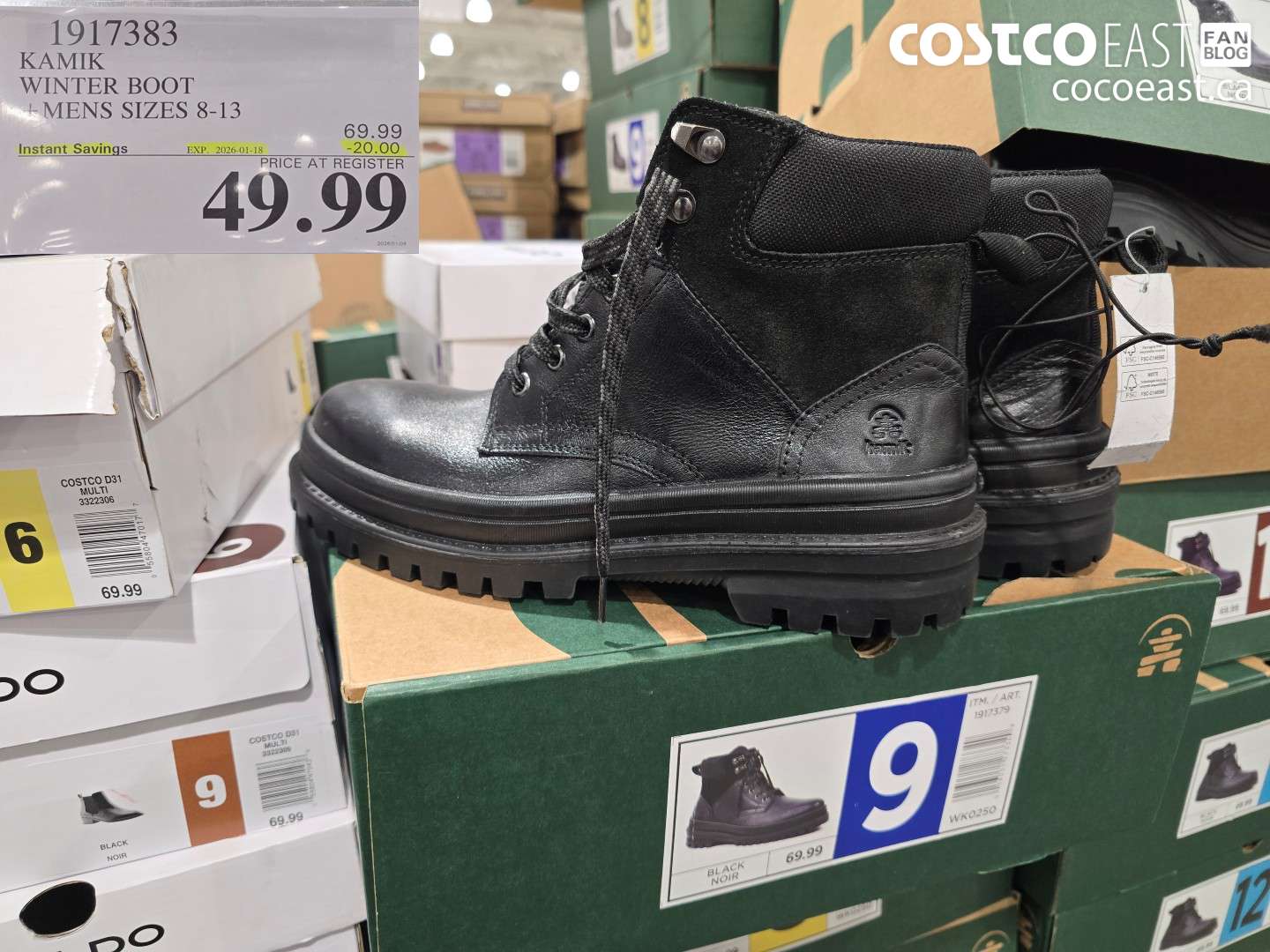 1917383 KAMIK WINTER BOOT MENS SIZES 8-13 ($20.00 INSTANT SAVINGS EXPIRES ON 2026-01-18) $49.99