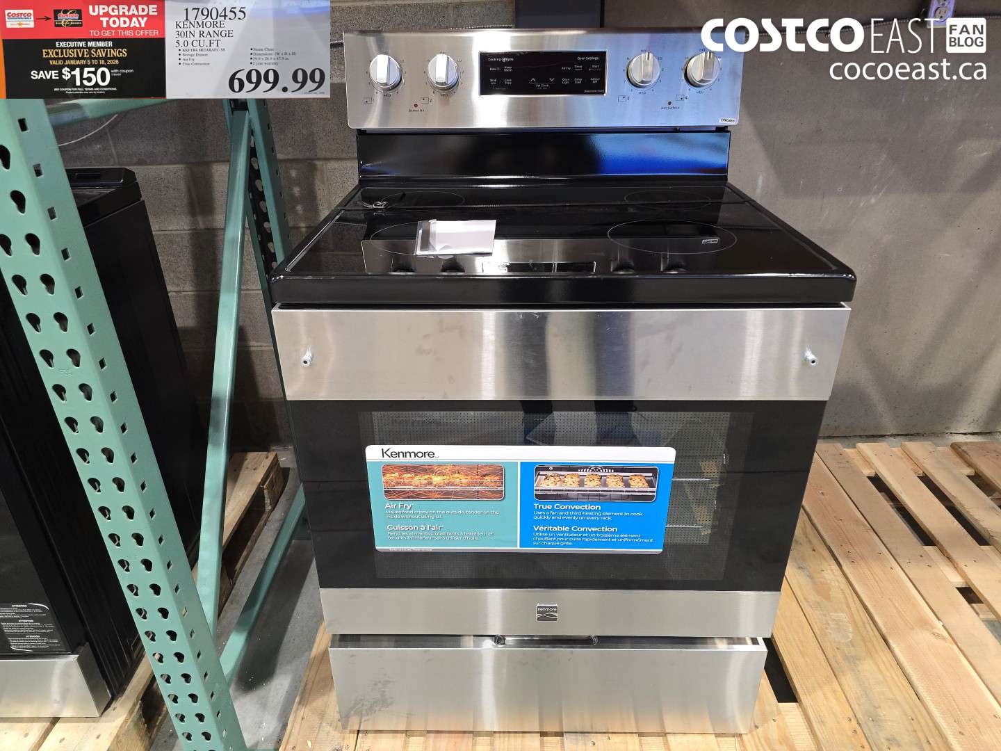 1790455 KENMORE 30IN RANGE 5.0 CU.FT ($150.00 INSTANT SAVINGS EXPIRES ON 2026-01-18) $549.99