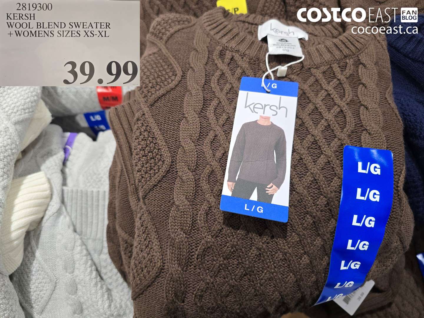 2819300 KERSH WOOL BLEND SWEATER +WOMENS SIZES XS-XL $39.99