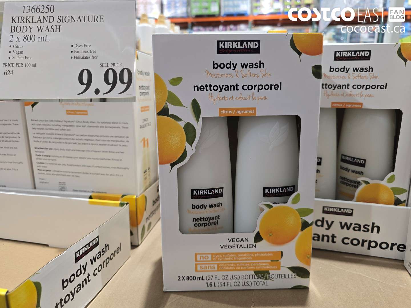 1366250 KIRKLAND SIGNATURE BODY WASH 2 x 800 mL $9.99