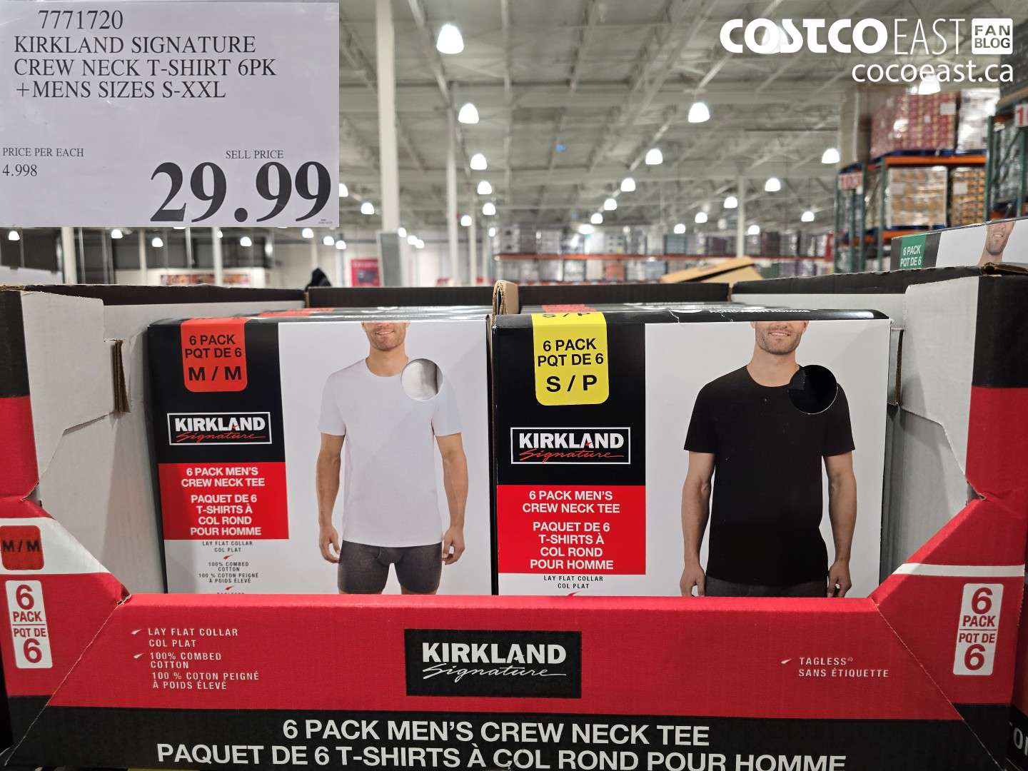 7771720 KIRKLAND SIGNATURE CREW NECK T-SHIRT 6PK +MENS SIZES S-XXL $29.99