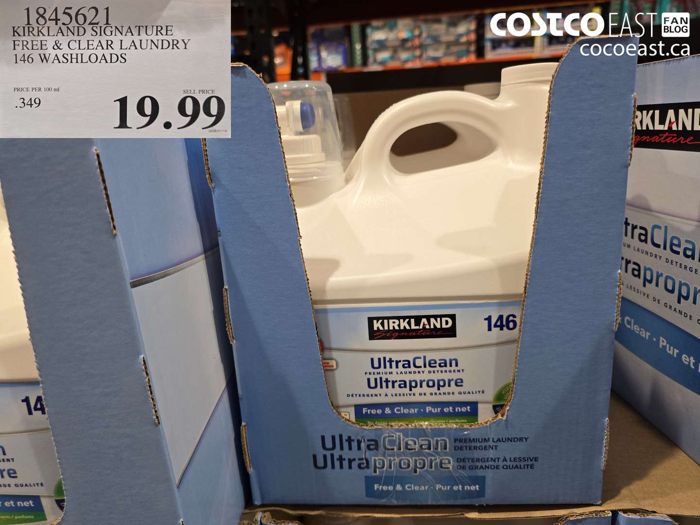 1845621 KIRKLAND SIGNATURE FREE & CLEAR 146 WASHLOADS $19.99