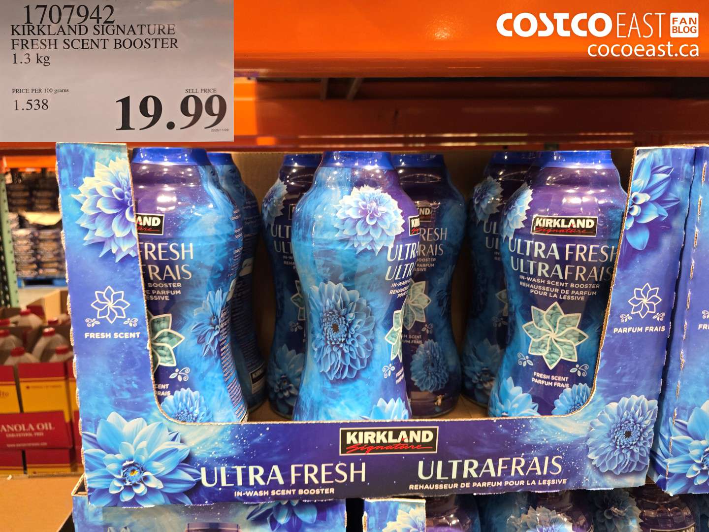 1707942 KIRKLAND SIGNATURE FRESH SCENT BOOSTER 1.3 KG $19.99