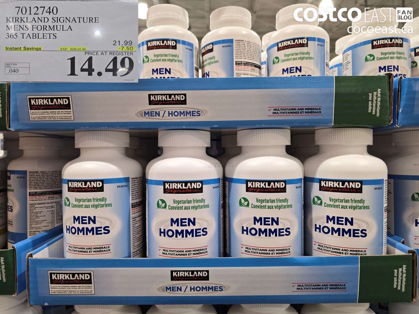 7012740 KIRKLAND SIGNATURE MENS FORMULA 365 TABLETS ($7.50 INSTANT SAVINGS EXPIRES ON 2026-01-04) $14.49