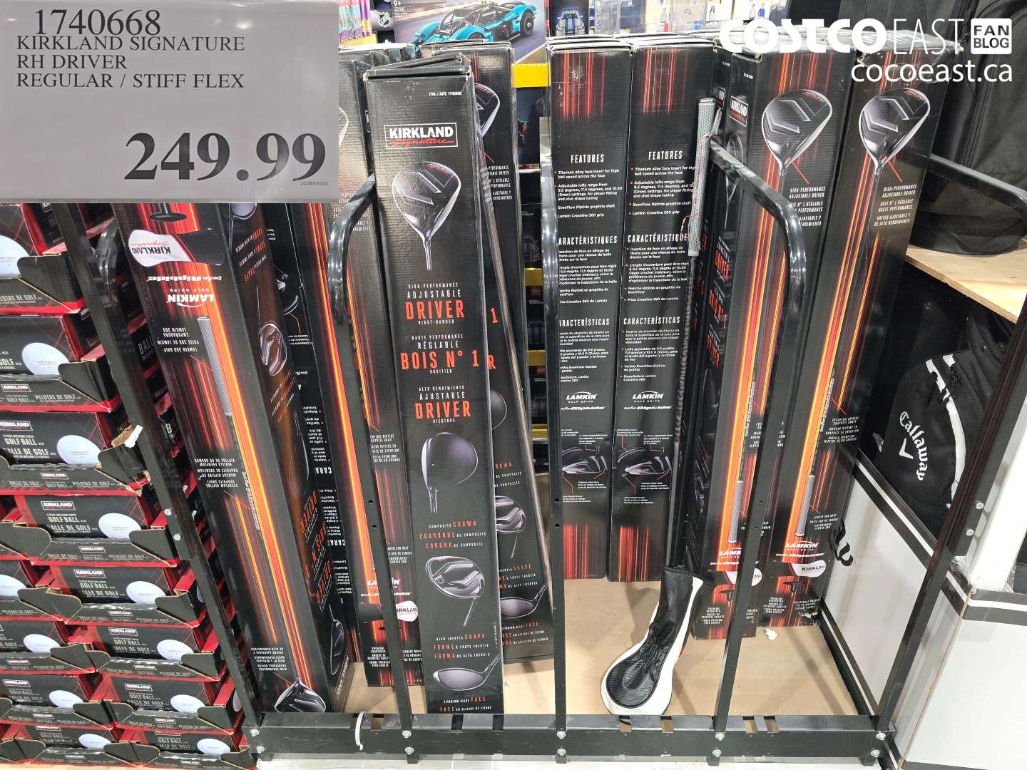 1740668 KIRKLAND SIGNATURE RH DRIVER REGULAR / STIFF FLEX $249.99