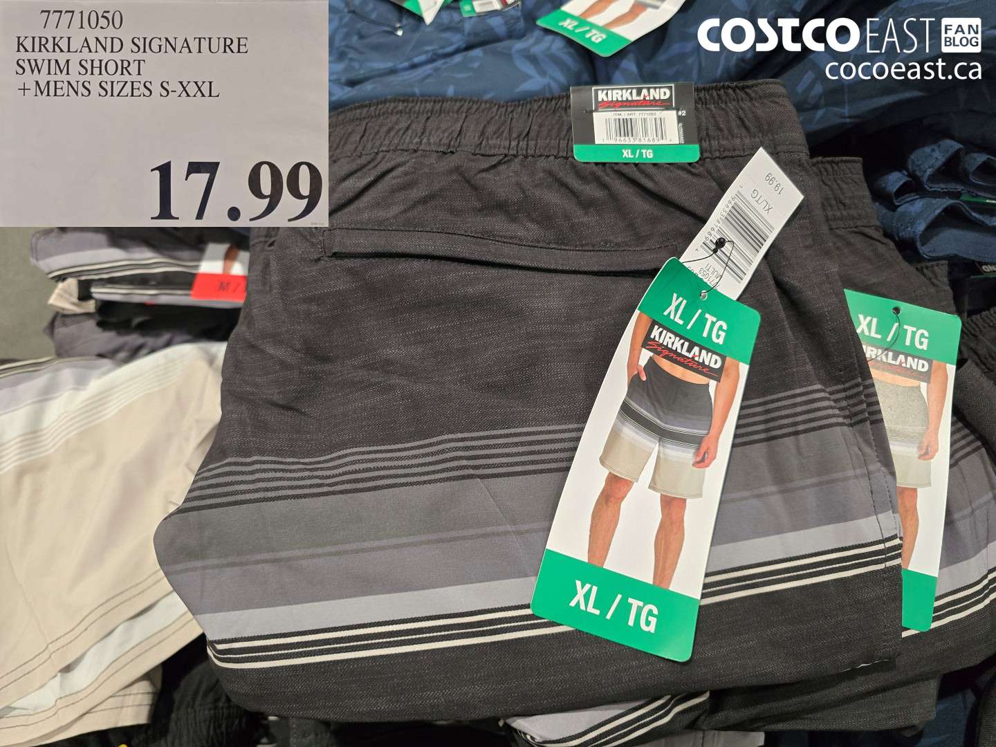 7771050 KIRKLAND SIGNATURE SWIM SHORT +MENS SIZES S-XXL $17.99