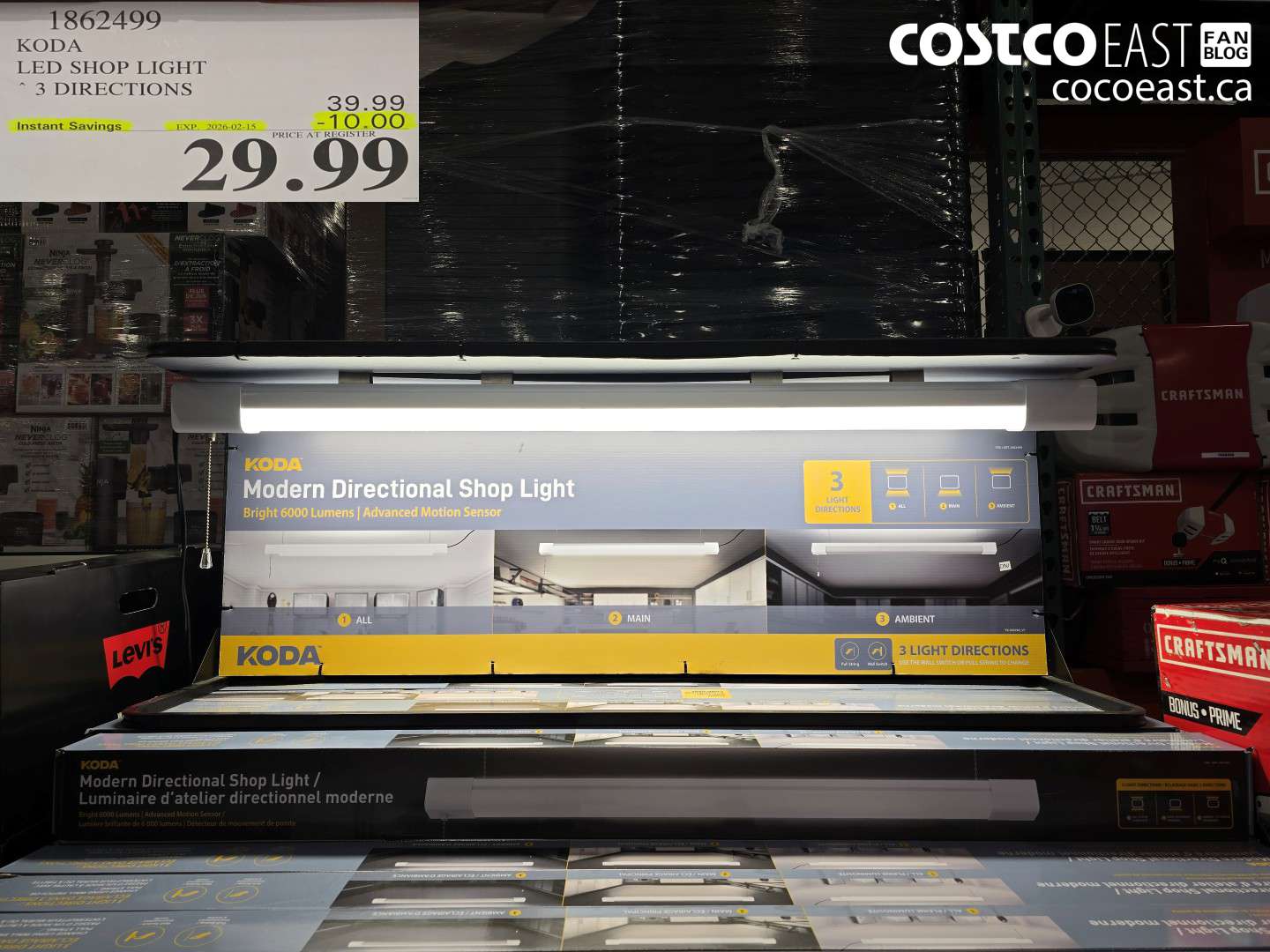 1862499 KODA LED SHOP LIGHT * 3 DIRECTIONS ($10.00 INSTANT SAVINGS EXPIRES ON 2026-02-15) $29.99