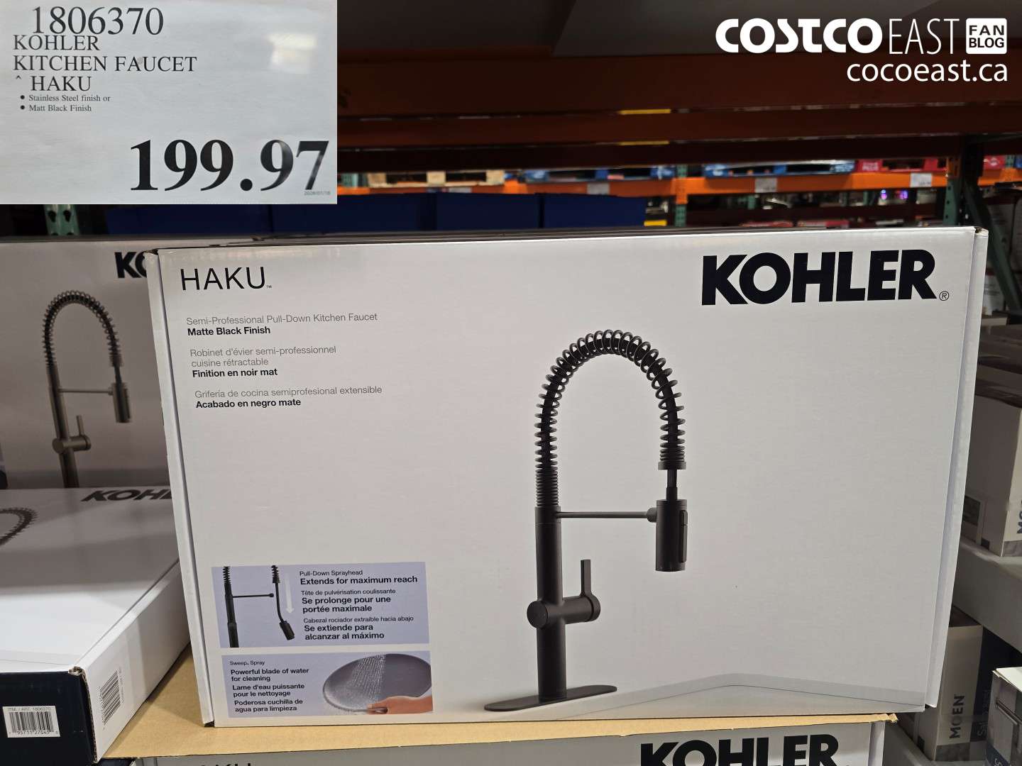 1806370 KOHLER KITCHEN FAUCET HAKU $199.97