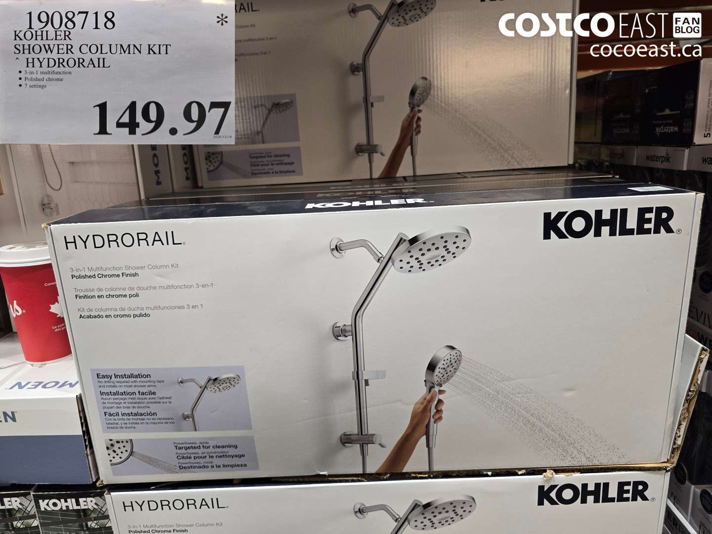 1908718 KOHLER SHOWER COLUMN KIT HYDRORAIL $149.97