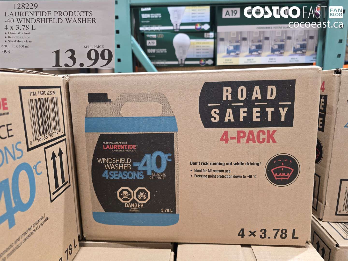 128229 LAURENTIDE PRODUCTS -40 WINDSHIELD WASHER 4 X 3.78 L $13.99