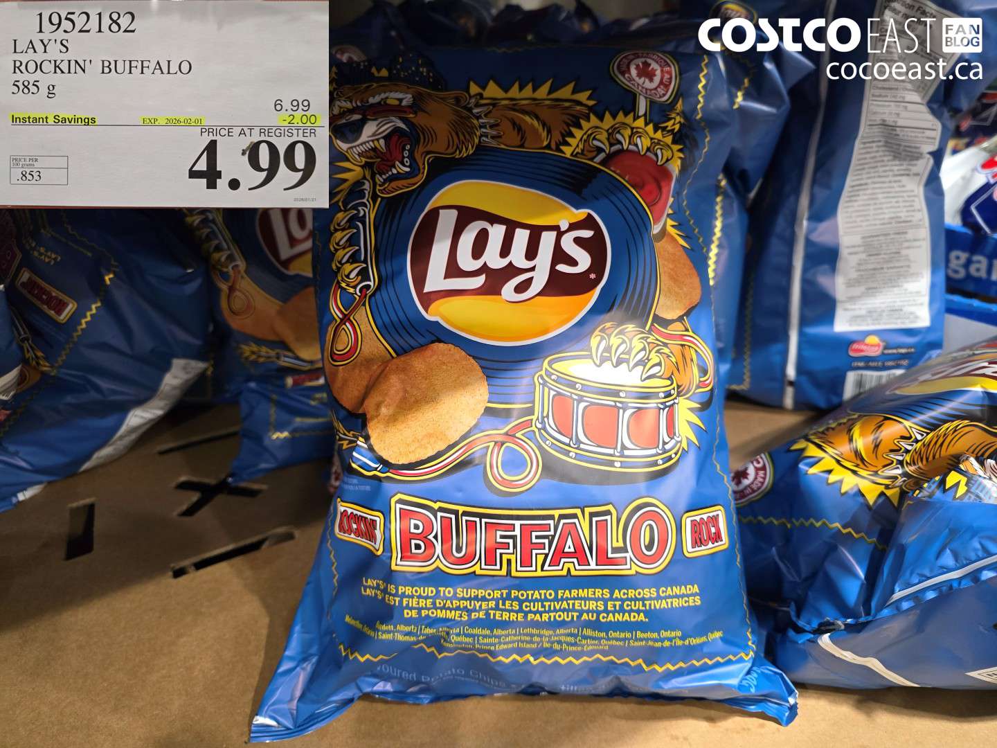 1952182 LAY'S ROCKIN' BUFFALO 585 G ($2.00 INSTANT SAVINGS EXPIRES ON 2026-02-01) $4.99