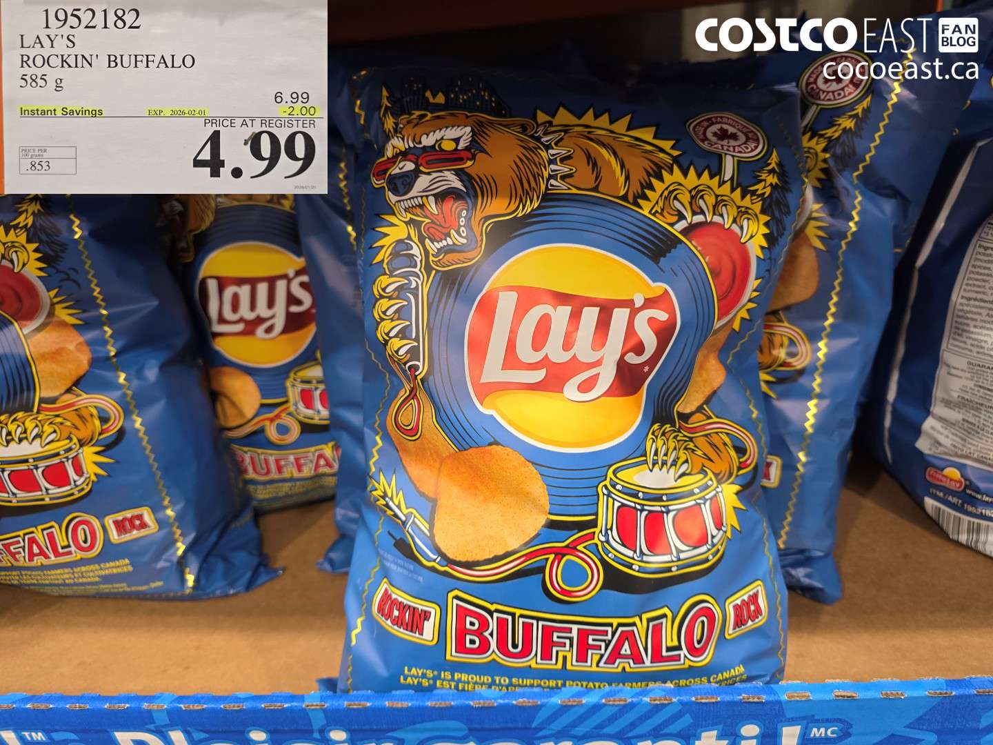 1952182 LAY'S ROCKIN' BUFFALO 585 G ($2.00 INSTANT SAVINGS EXPIRES ON 2026-02-01) $4.99