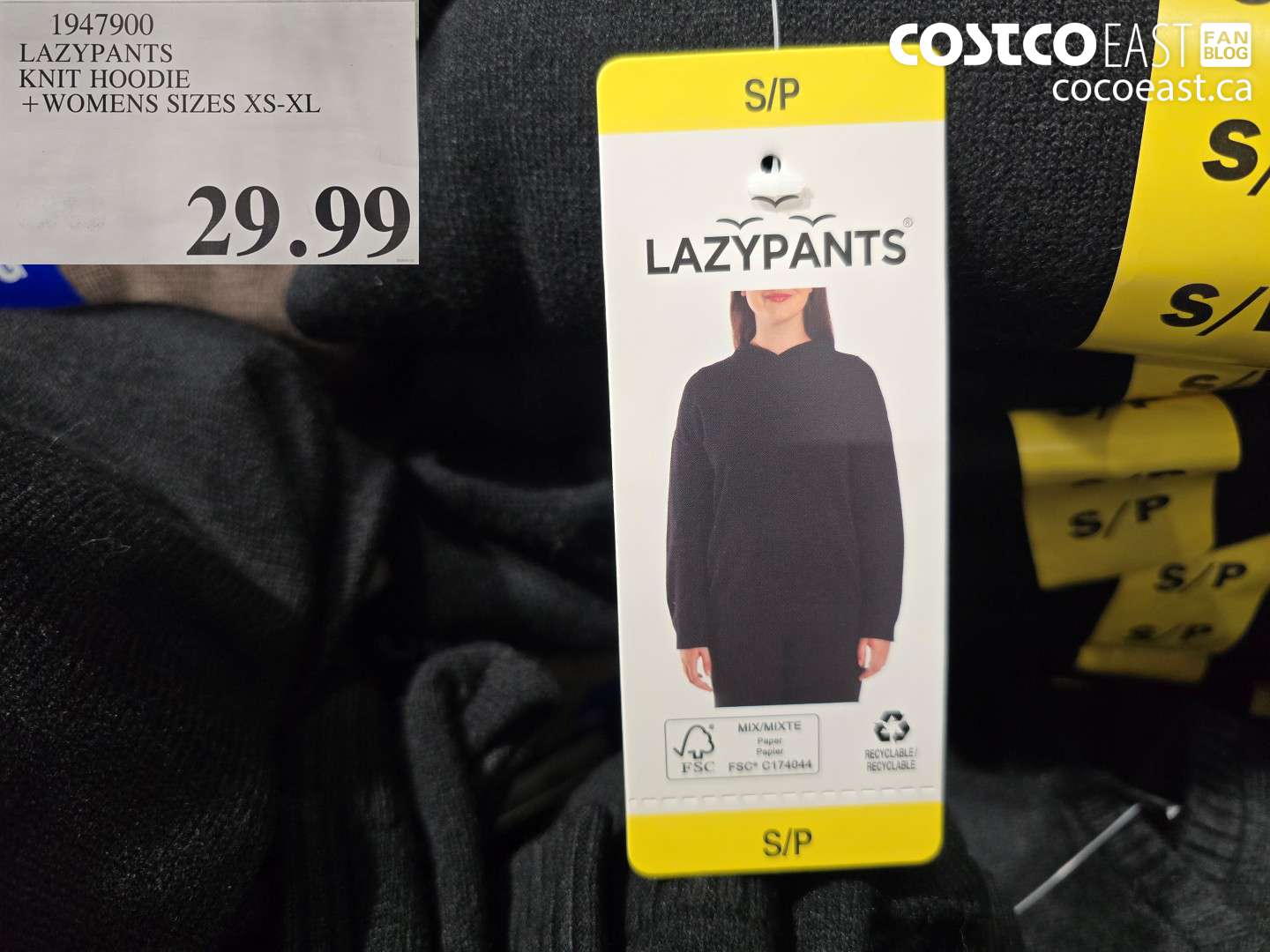 1947900 LAZYPANTS KNIT HOODIE +WOMENS SIZES XS-XL $29.99
