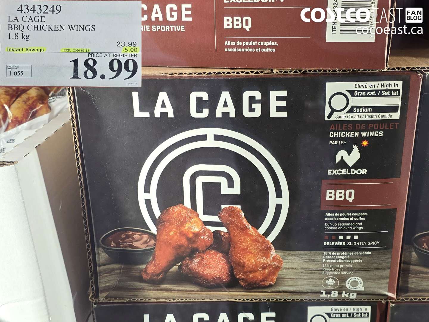 4343249 LA CAGE BBQ CHICKEN WINGS 1.8 KG ($5.00 INSTANT SAVINGS EXPIRES ON 2026-01-18) $18.99