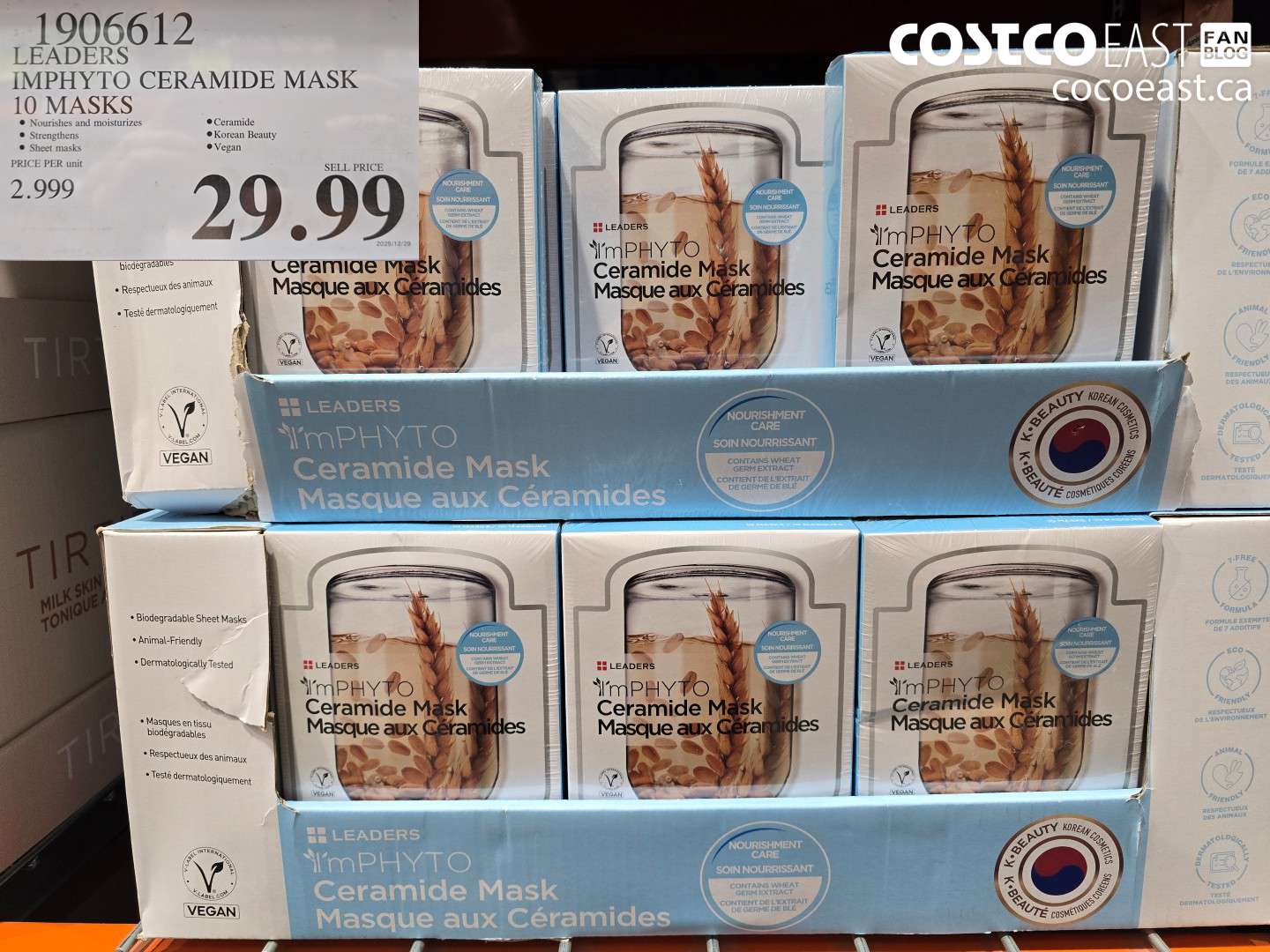 1906612 LEADERS IMPHYTO CERAMIDE MASK 10 MASKS $29.99