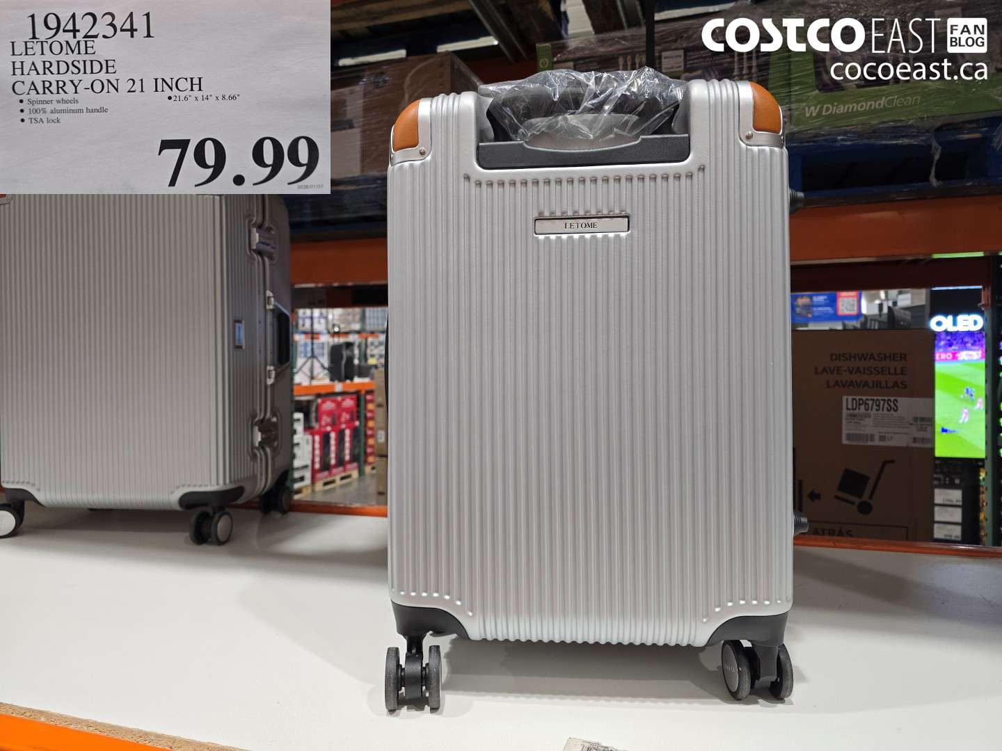 1942341 LETOME HARDSIDE CARRY- ON 21 INCH $79.99