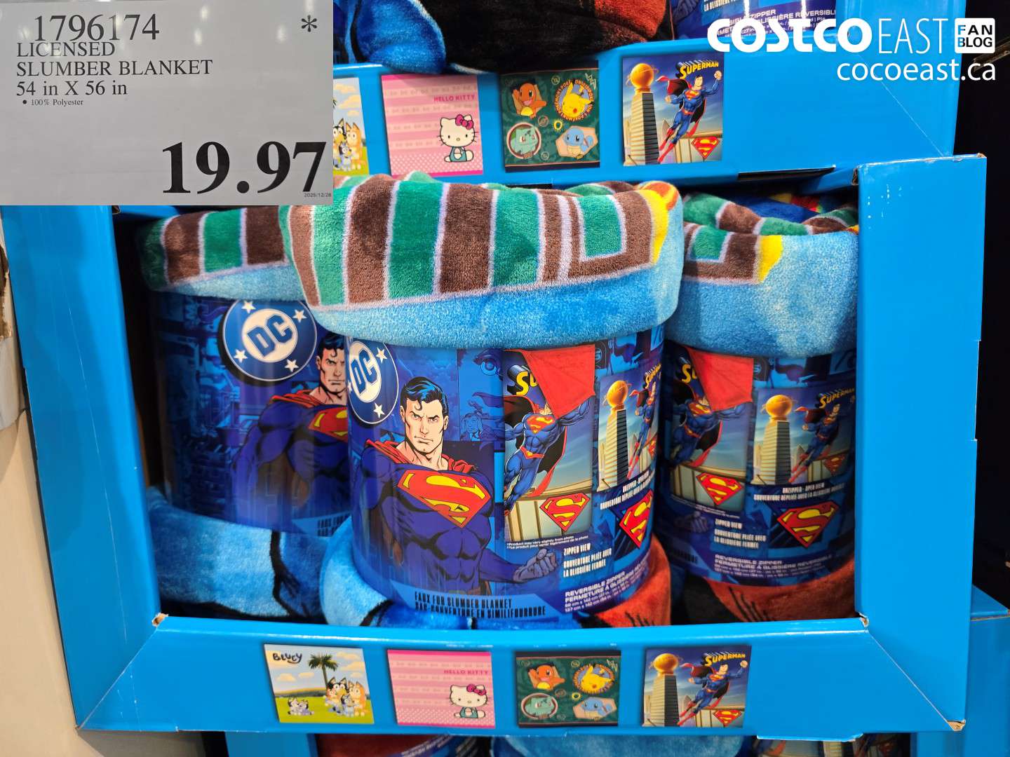 1796174 LICENSED SLUMBER BLANKET 54 IN X 56 IN $19.97