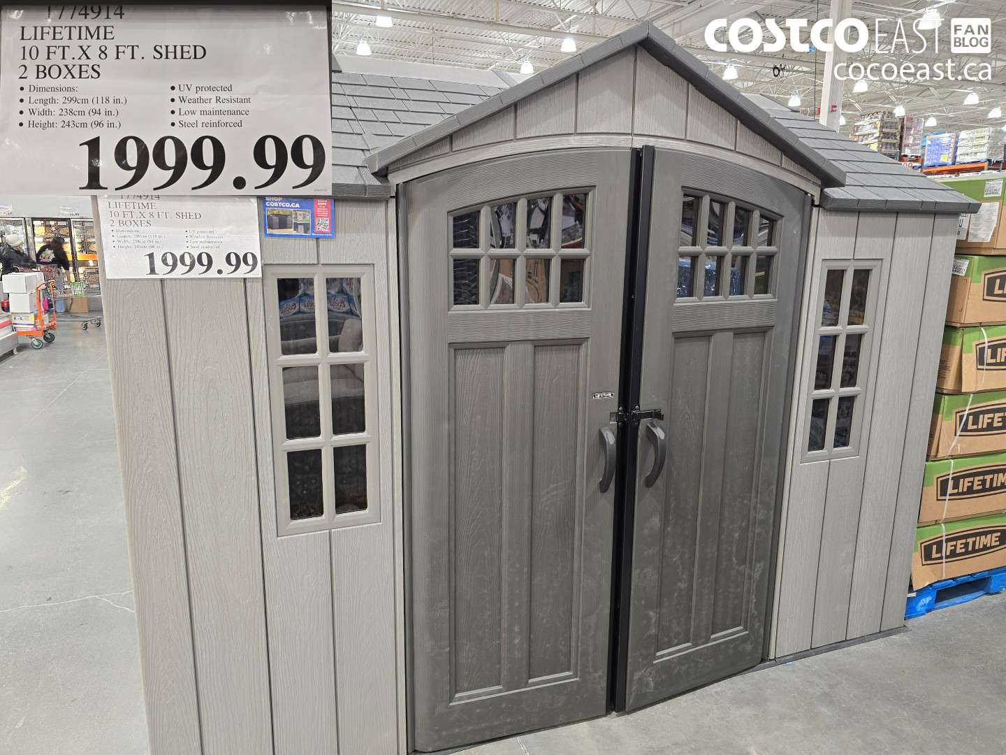 1774914 LIFETIME 10 FT.X 8 FT. SHED 2 BOXES $1999.99