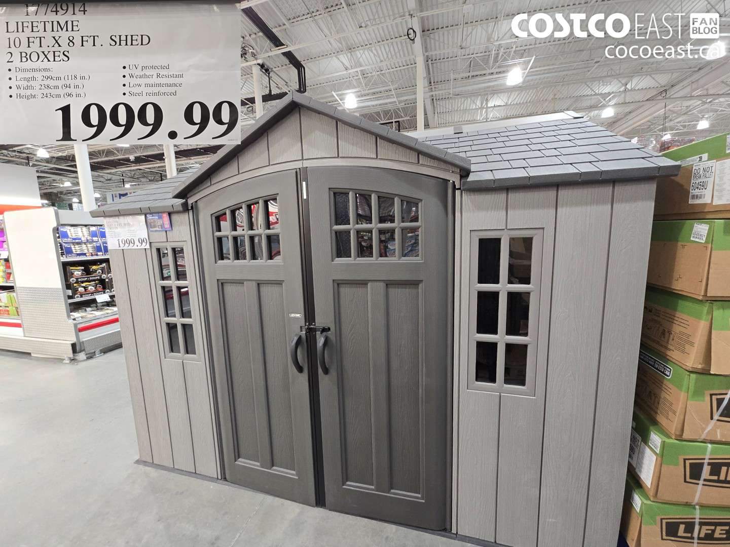 1774914 LIFETIME 10 FT.X 8 FT. SHED 2 BOXES $1999.99