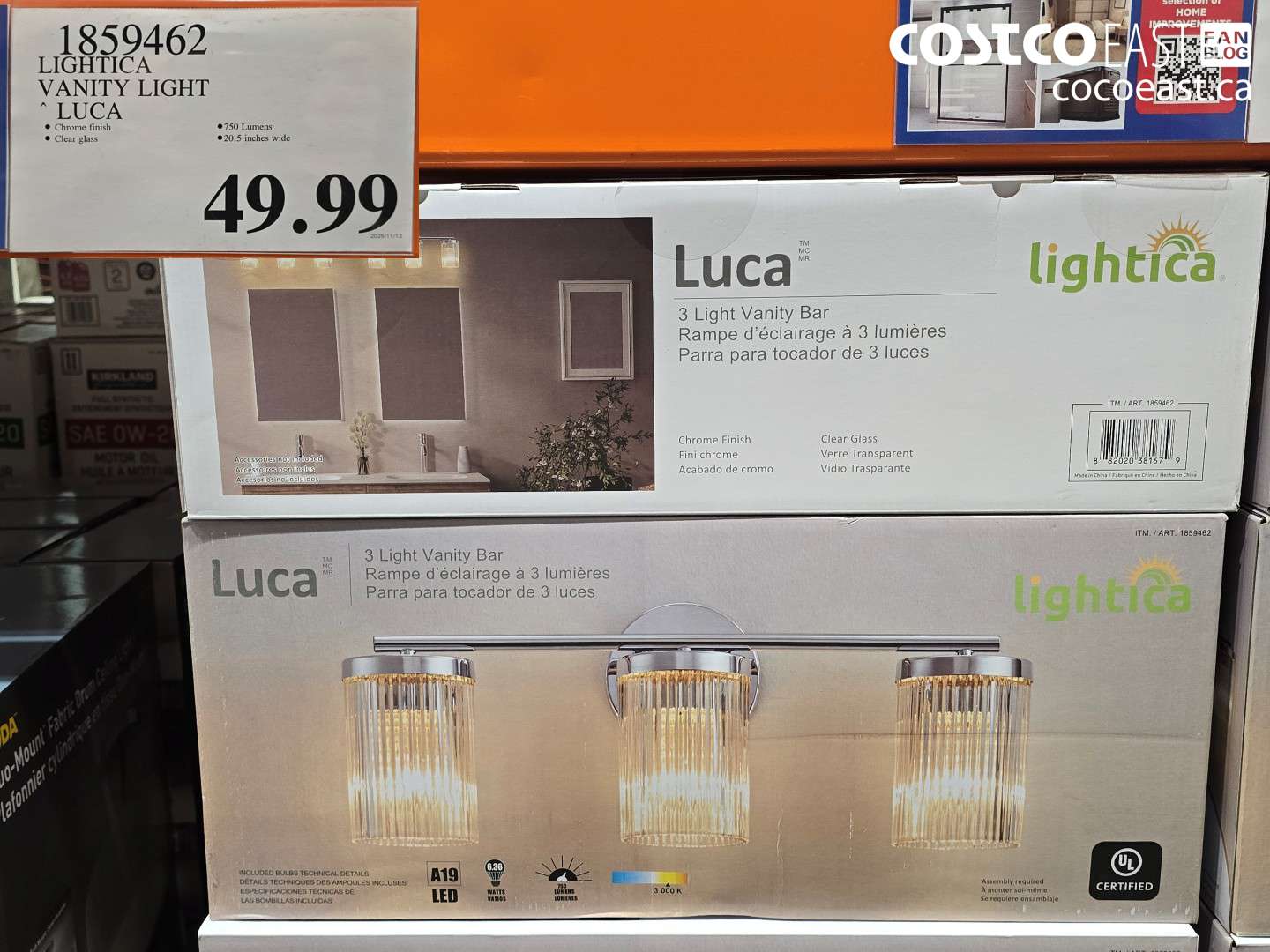 1859462 LIGHTICA VANITY LIGHT LUCA $49.99