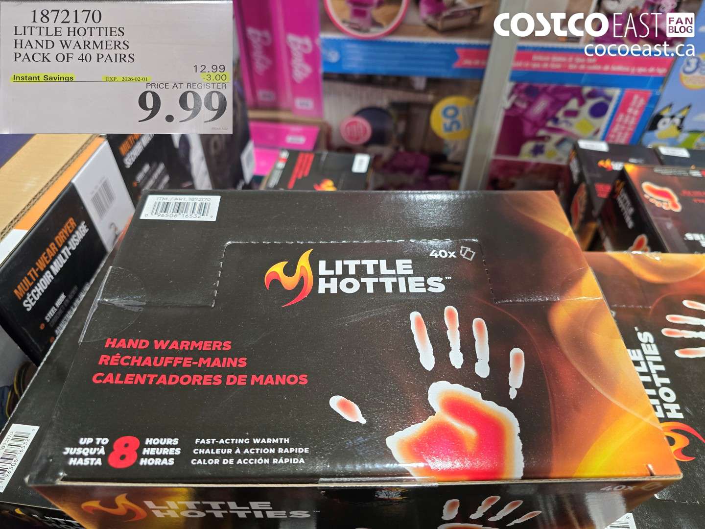 1872170 LITTLE HOTTIES HAND WARMERS PACK OF 40 PAIRS ($3.00 INSTANT SAVINGS EXPIRES ON 2026-02-01) $9.99
