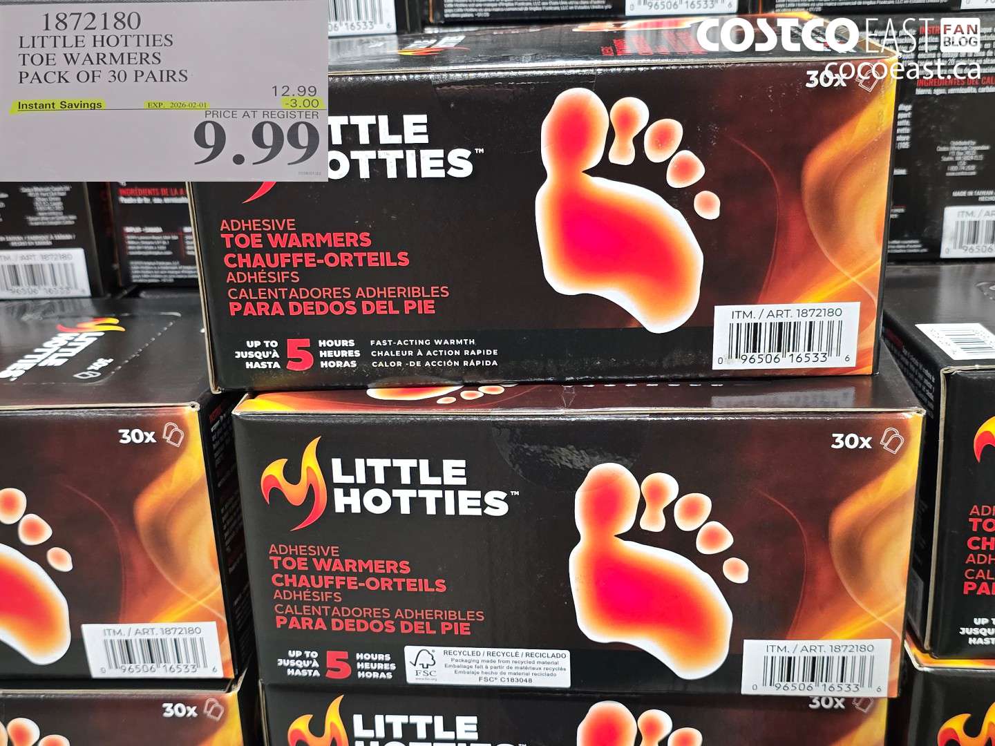 1872180 LITTLE HOTTIES TOE WARMERS PACK OF 30 PAIRS ($3.00 INSTANT SAVINGS EXPIRES ON 2026-02-01) $9.99