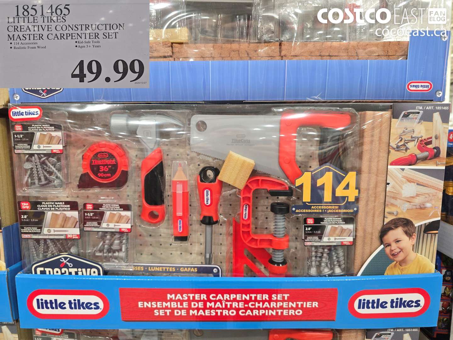 1851465 LITTLE TIKES CREATIVE CONSTRUCTION MASTER CARPENTER SET $49.99