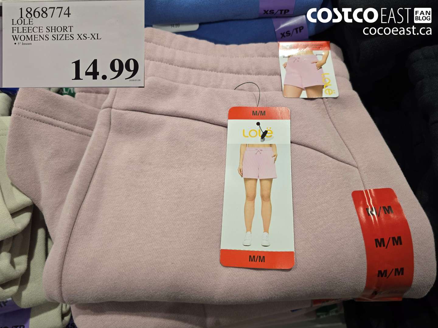 1868774 LOLE FLEECE SHORT WOMENS SIZES XS - XL $14.99