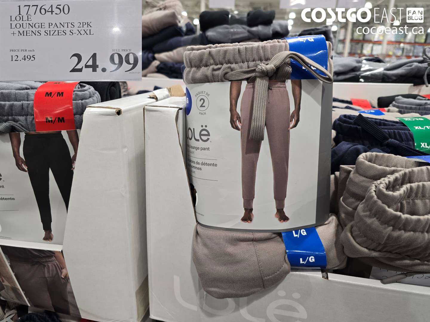 1776450 LOLE LOUNGE PANTS 2PK +MENS SIZES S-XXL $24.99