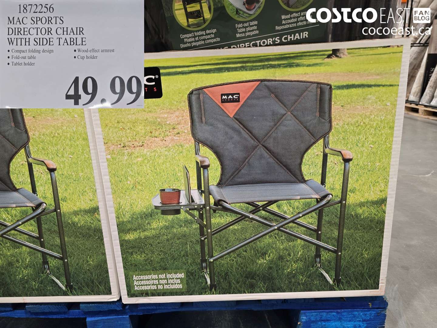 1872256 MAC SPORTS DIRECTOR CHAIR WITH SIDE TABLE $49.99