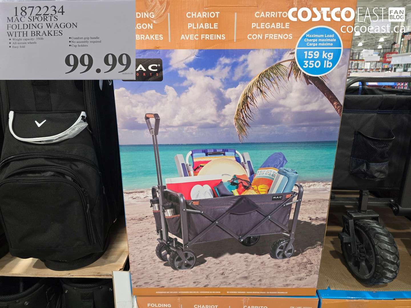 1872234 MAC SPORTS FOLDING WAGON WITH BRAKES $99.99