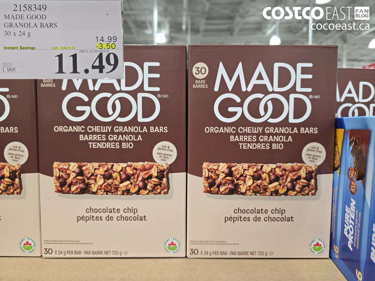2158349 MADE GOOD GRANOLA BARS 30 x 24 g ($3.50 INSTANT SAVINGS EXPIRES ON 2026-01-18) $11.49