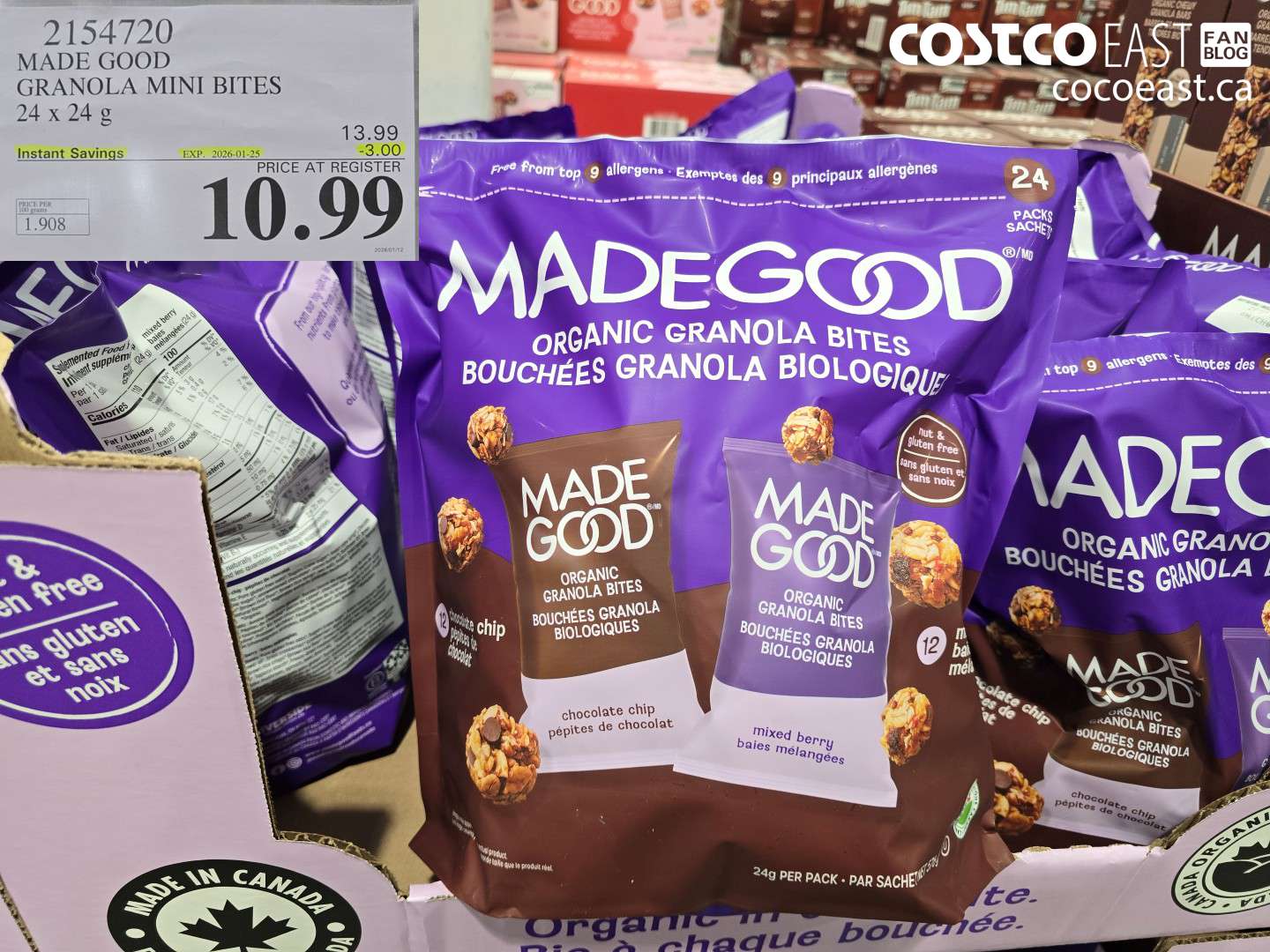 2154720 MADE GOOD GRANOLA MINIS 24x24G ($3.00 INSTANT SAVINGS EXPIRES ON 2026-01-25) $10.99